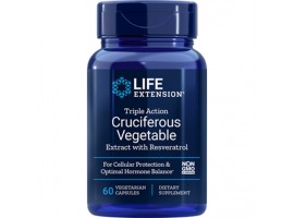 Life Extension Triple Action Cruciferous Vegetable Extract with Resveratrol, 60 vegetarian capsules